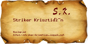 Striker Krisztián névjegykártya